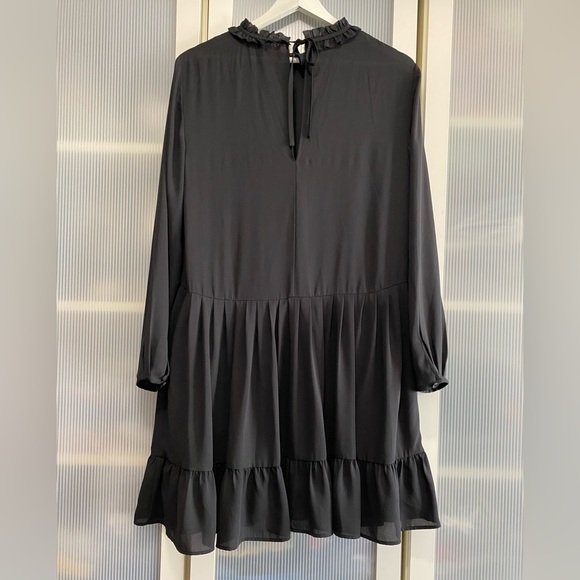 NWOT Aritzia Sunday Best Ruffle Elegant Black Long Sleeve Mini Dress Siz… - Picture 6 of 14